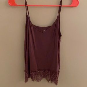 Plum American eagle lace spaghetti strap tank top